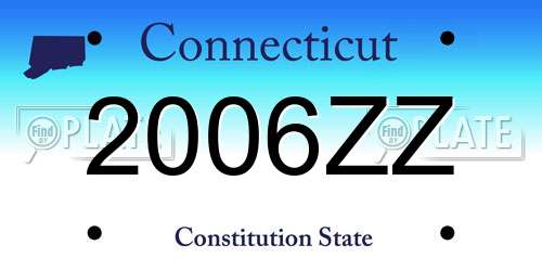 2006ZZ Connecticut License Plate