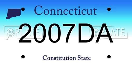 2007DA Connecticut License Plate