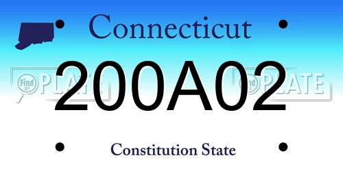 200A02 Connecticut License Plate
