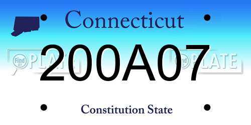 200A07 Connecticut License Plate