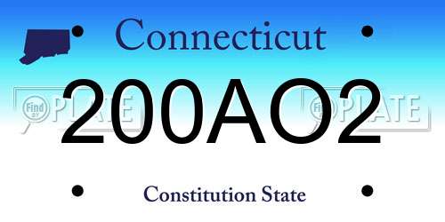 200AO2 Connecticut License Plate