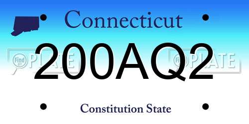 200AQ2 Connecticut License Plate