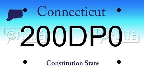 200DP0 Connecticut License Plate