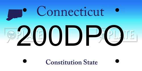 200DPO Connecticut License Plate