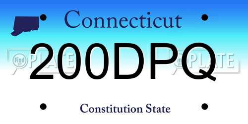 200DPQ Connecticut License Plate