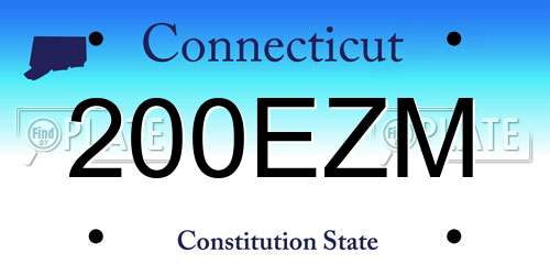 200EZM Connecticut License Plate