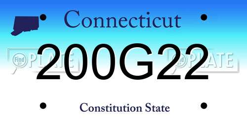 200G22 Connecticut License Plate