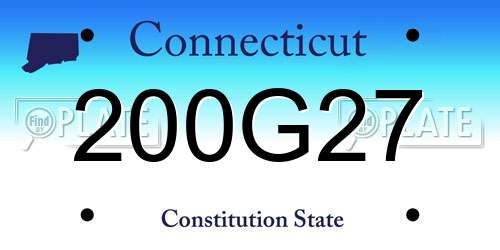 200G27 Connecticut License Plate