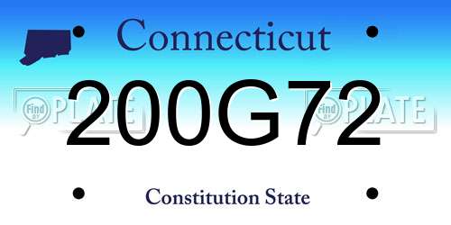 200G72 Connecticut License Plate