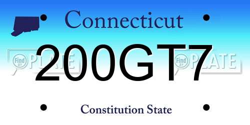 200GT7 Connecticut License Plate