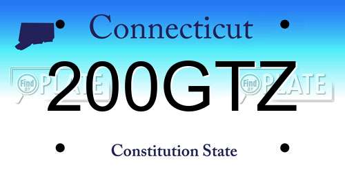 200GTZ Connecticut License Plate