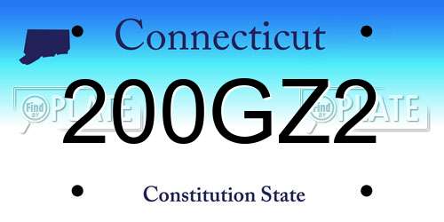 200GZ2 Connecticut License Plate