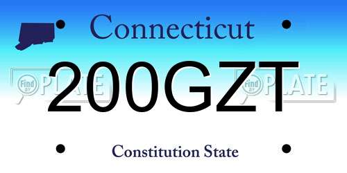 200GZT Connecticut License Plate