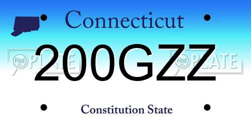 200GZZ Connecticut License Plate