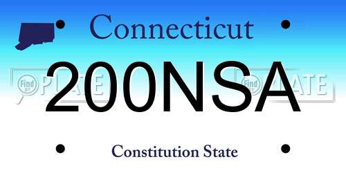 200NSA Connecticut License Plate
