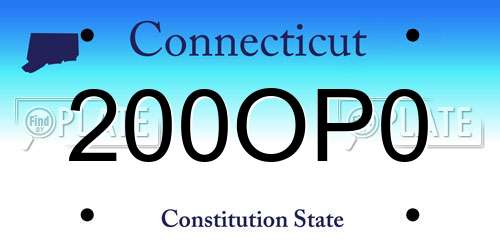 200OP0 Connecticut License Plate