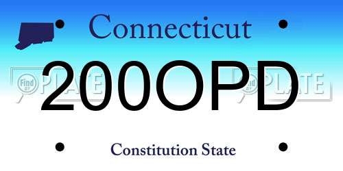 200OPD Connecticut License Plate