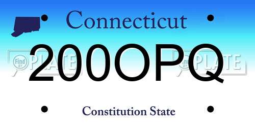 200OPQ Connecticut License Plate