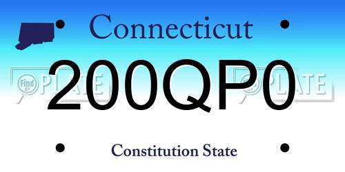 200QP0 Connecticut License Plate