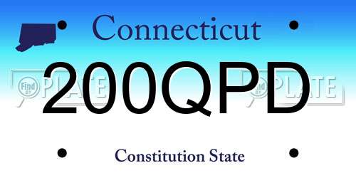 200QPD Connecticut License Plate
