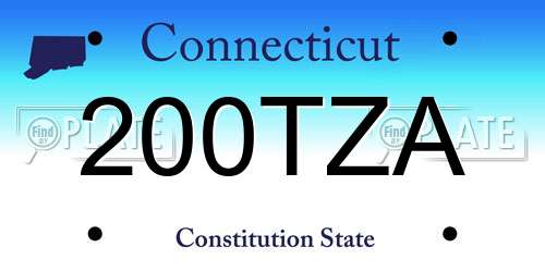 200TZA Connecticut License Plate