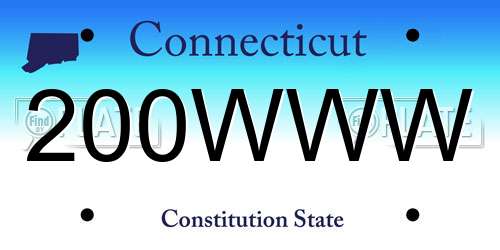 200WWW Connecticut License Plate