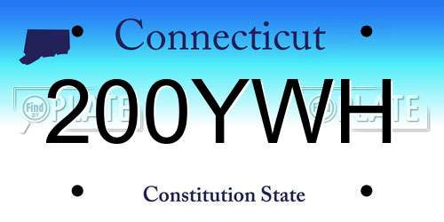 200YWH Connecticut License Plate