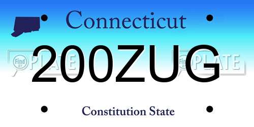 200ZUG Connecticut License Plate
