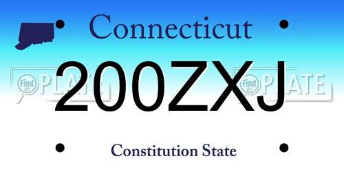 200ZXJ Connecticut License Plate