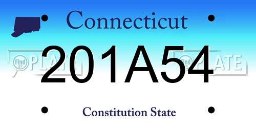 201A54 Connecticut License Plate