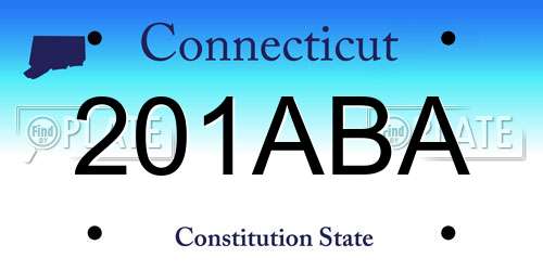 201ABA Connecticut License Plate