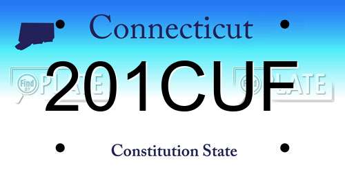 201CUF Connecticut License Plate