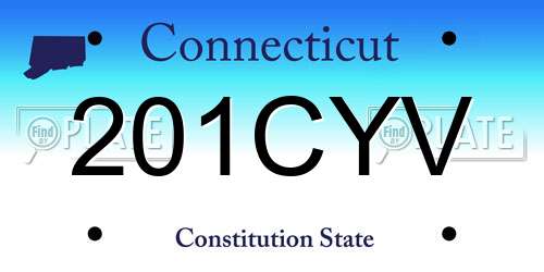 201CYV Connecticut License Plate