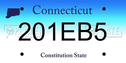 201EB5 Connecticut License Plate