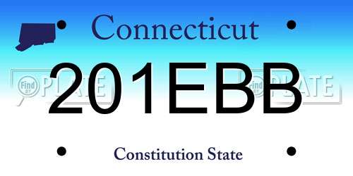 201EBB Connecticut License Plate