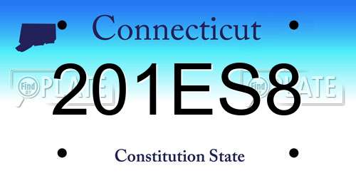 201ES8 Connecticut License Plate