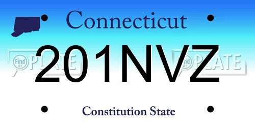 201NVZ Connecticut License Plate