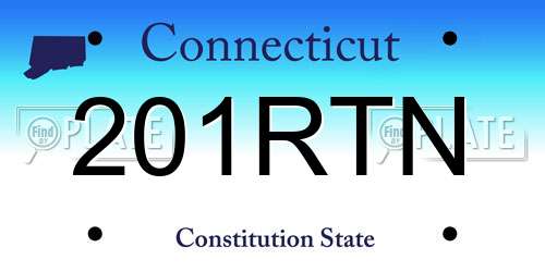 201RTN Connecticut License Plate