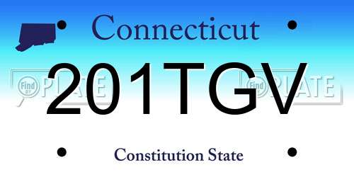 201TGV Connecticut License Plate