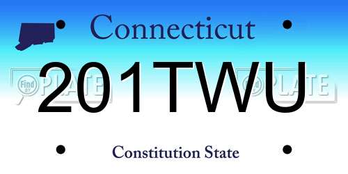 201TWU Connecticut License Plate