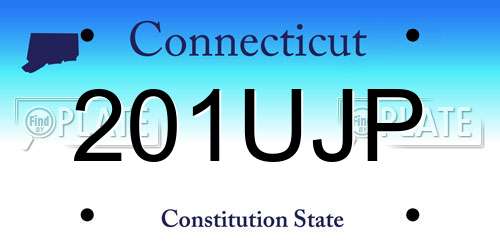 201UJP Connecticut License Plate