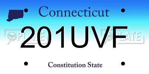 201UVF Connecticut License Plate