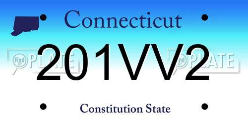 201VV2 Connecticut License Plate