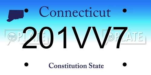 201VV7 Connecticut License Plate