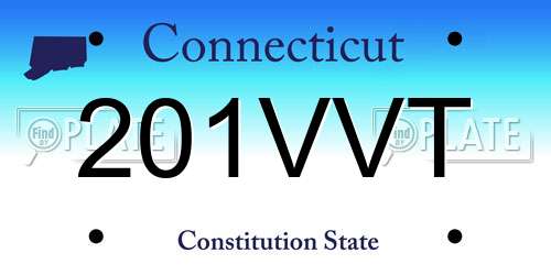 201VVT Connecticut License Plate