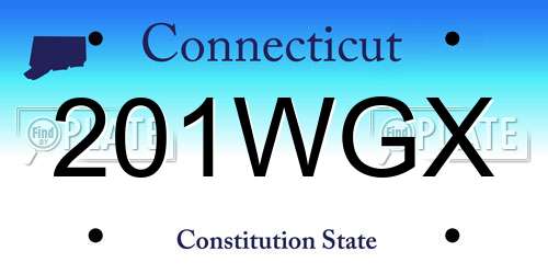 201WGX Connecticut License Plate