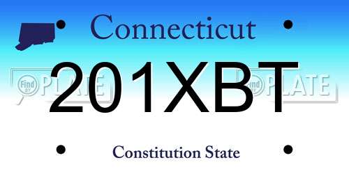 201XBT Connecticut License Plate