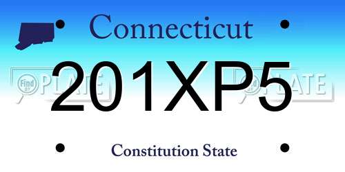 201XP5 Connecticut License Plate