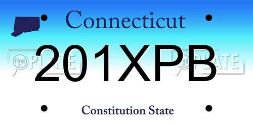 201XPB Connecticut License Plate