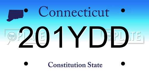201YDD Connecticut License Plate